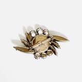 Vintage Rhinestone Brooch Smokey Gray