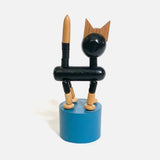 Vintage Wooden Cat Push Puppet