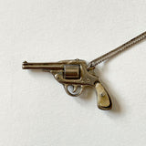 Vintage Miniature Sterling Revolver with Sterling Necklace