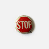 Vintage "Stop" Pin Button