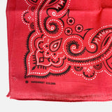 Vintage Paisley Circle Bandana Red