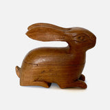 Vintage Hand Carved Wooden Rabbit Box