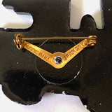 Vintage Hand Painted Engine Brooch