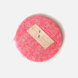 Vintage Smiley Face fur Patch Neon Pink
