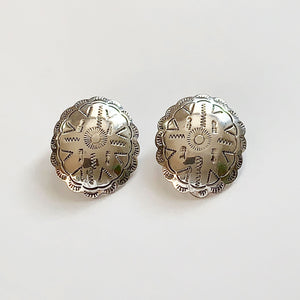 Vintage Sterling Navajo Concho Earrings