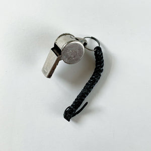 Vintage Whistle with Braided Leather Strap