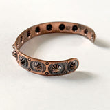 Vintage Copper Bell Punched Cuff Bracelet