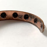 Vintage Copper Bell Punched Cuff Bracelet