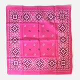 Vintage Geometric Flower Bandana Pink