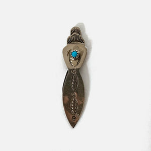 Vintage Sterling Bookmaker with Snake Eye Turquoise