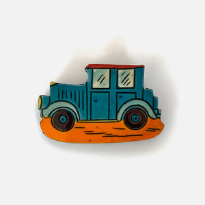 Vintage Hand Painted Classic Car Brooch