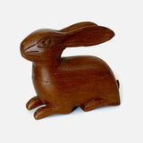 Vintage Hand Carved Wooden Rabbit Box