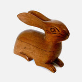 Vintage Hand Carved Wooden Rabbit Box