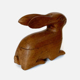 Vintage Hand Carved Wooden Rabbit Box